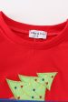 Red trolley christmas tree applique boy top Online now