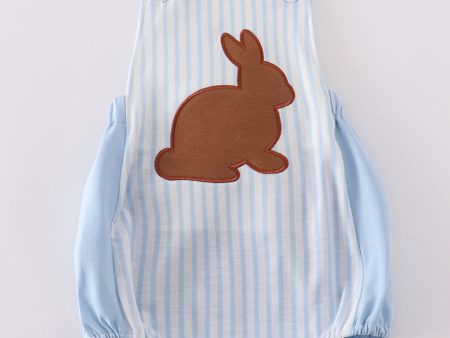 Blue easter bunny applique stripe boy bubble Supply