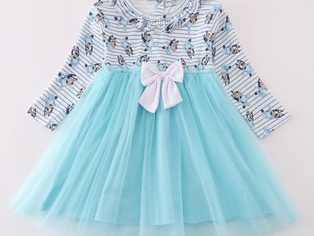 Blue character print tutu dress Supply