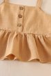 Beige linen ruffle 2pc baby set Supply