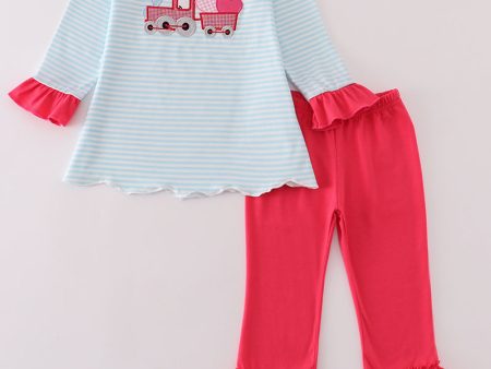 Pink truck heart applique girl set Online Hot Sale