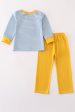 Blue stripe turkey french knot boy set Online