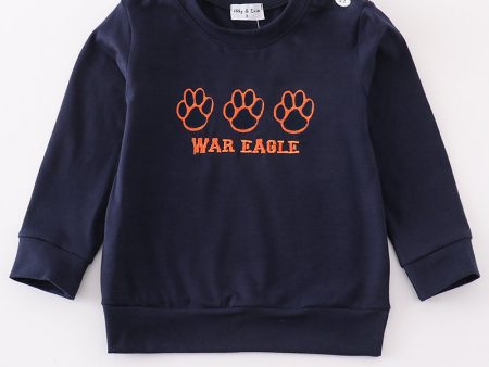 Navy war eagle embroidery boy top Fashion