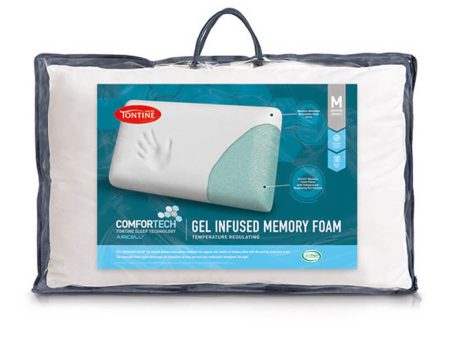 Comfortech Gel Infused Memory Foam Pillow - Medium Height & Firm For Discount