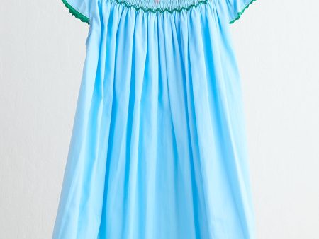 Blue fairy hand smocked dress For Discount