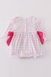 Valentine s day heart embroidery girl plaid bubble Cheap