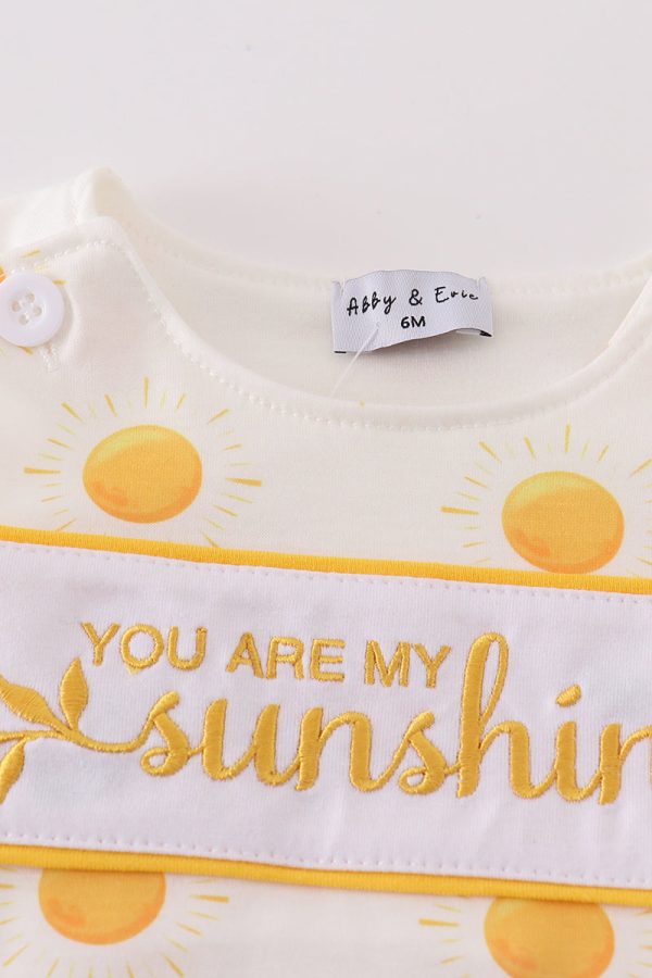 Yellow you are my sunshine embroidery boy bubble on Sale