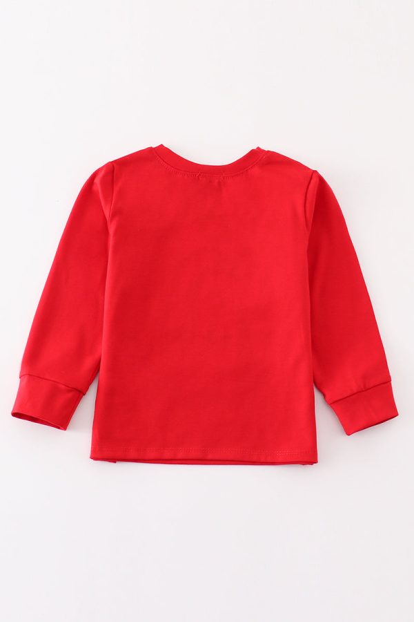 Red boots applique boy top For Discount