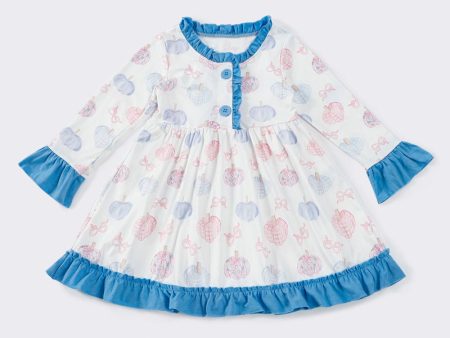 Blue pumpkin print dress Discount