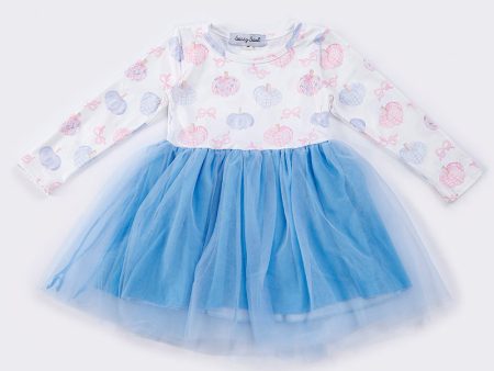 Blue pumpkin bow tutu dress Hot on Sale