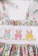 Easter floral print bunny embroidery girl dress Hot on Sale