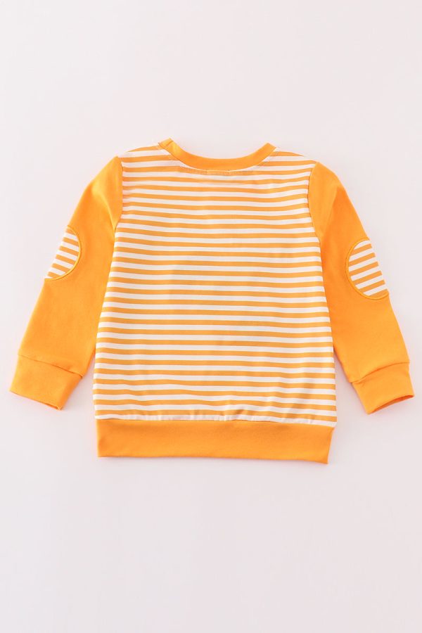 Yellow stripe thanksgiving turkey french knot boy top Online now