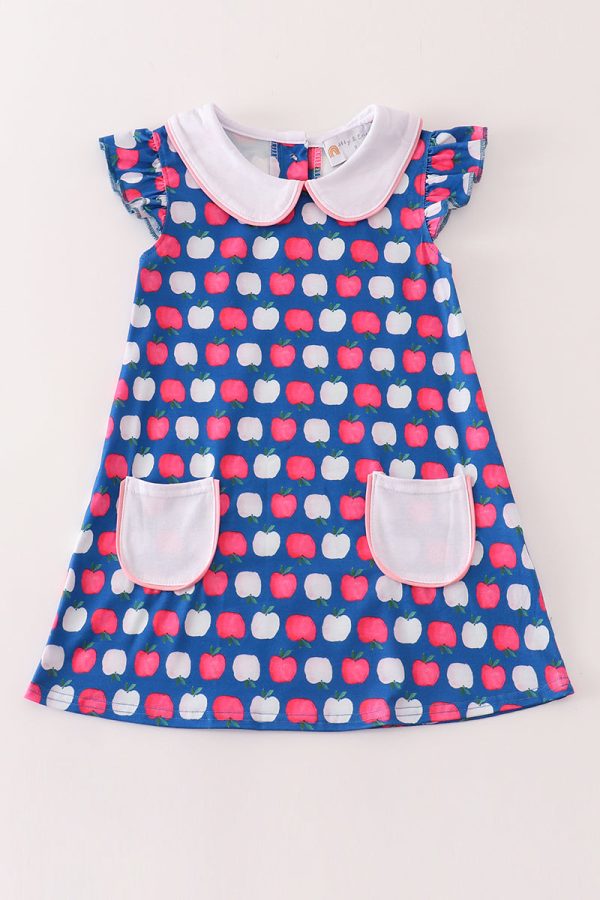 Apple print pocket dress Supply