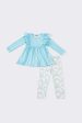 Blue floral pumpkin ruffle set Supply