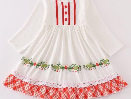 White christmas wreath dress Online