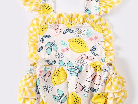 Yellow lemon print girl bubble Hot on Sale