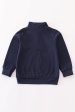 Navy character embroidery zip boy pullover Sale