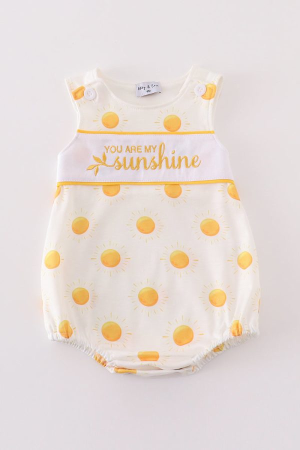 Yellow you are my sunshine embroidery boy bubble on Sale