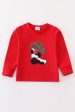 Red boots applique boy top For Discount