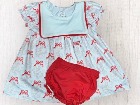 Bow & Rose print dress set For Sale