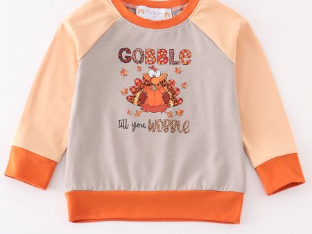 Thanksgiving turkey GOBBLE boy top Hot on Sale