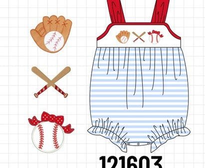 Blue baseball embroidery girl bubble Online