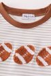 Brown football french knot stripe boy top Fashion