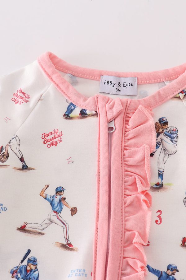 Baseball print girl romper Fashion