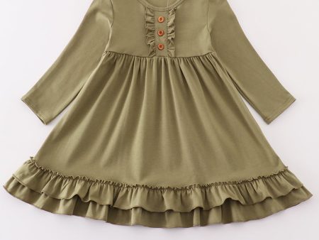 Sage ruffle girl dress Discount