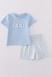 Blue easter cross embroidery boy set Online Hot Sale