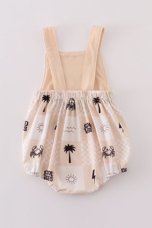 Beige Summer Vibes Patchwork boy bubble Hot on Sale