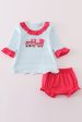 Pink truck heart applique girl bloomer set Cheap