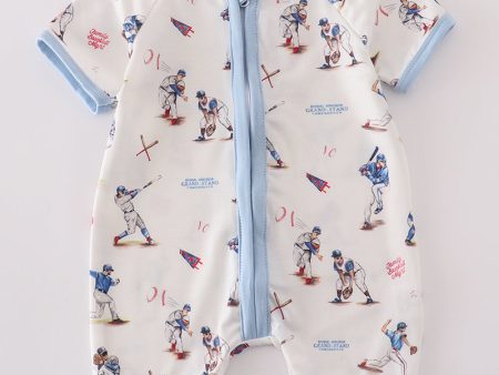 Baseball print boy romper Online Hot Sale