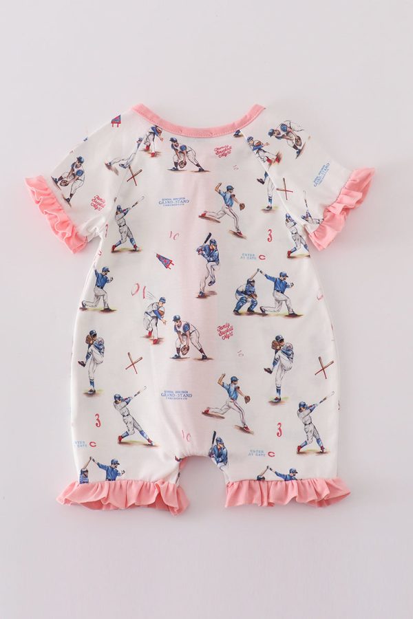 Baseball print girl romper Fashion