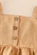 Beige linen ruffle 2pc baby set Supply