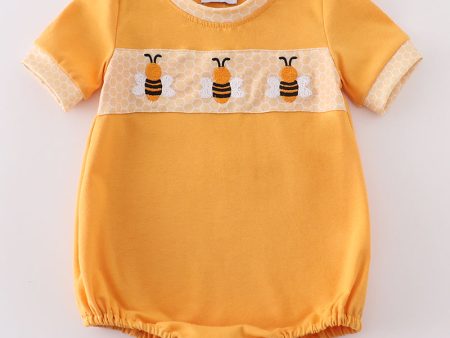 Yellow bee embroidery boy bubble For Discount