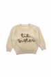 Beige lil sister hand-embroidered pullover sweater Online