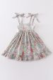 Easter floral print bunny embroidery girl dress Hot on Sale