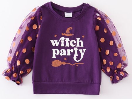 Purple witch party girl top Hot on Sale