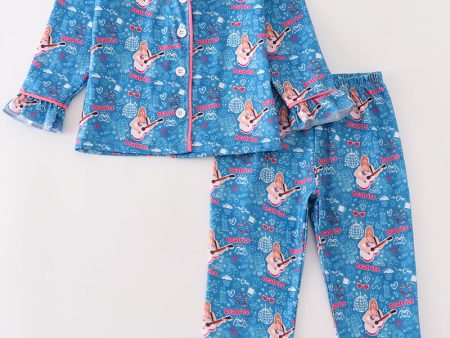 Blue music fan girl pajamas set Online now