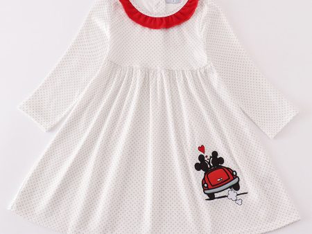 Valentine s day character applique polkadot dress Online