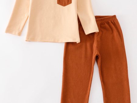 Brown corduroy boy set Sale