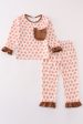 Brown football game day embroidery girl set Online