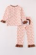 Brown football game day embroidery girl set Online