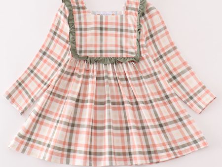 Green watercolor plaid girl top Sale