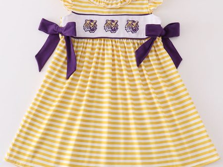 Yellow tiger embroidery LSU dress Online Sale