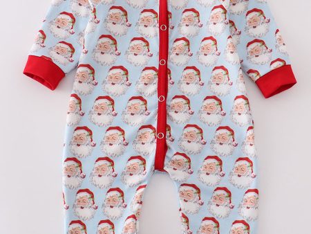 Blue christmas santa claus boy romper Supply