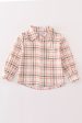 Green watercolor plaid boy button down shirt For Cheap