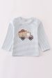 Blue stripe muck car applique boy top Hot on Sale