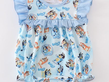 Blue character girl ruffle bubble Cheap